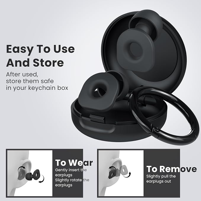 2 Pairs of Ear Plugs for Sleeping, Reusable Hearing Protection Earplugs - Image 3