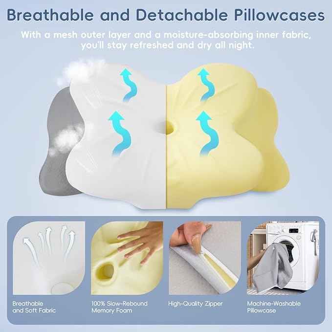 Cervical Neck Pillow, Ergonomic Memory Foam Pillows - Image 5