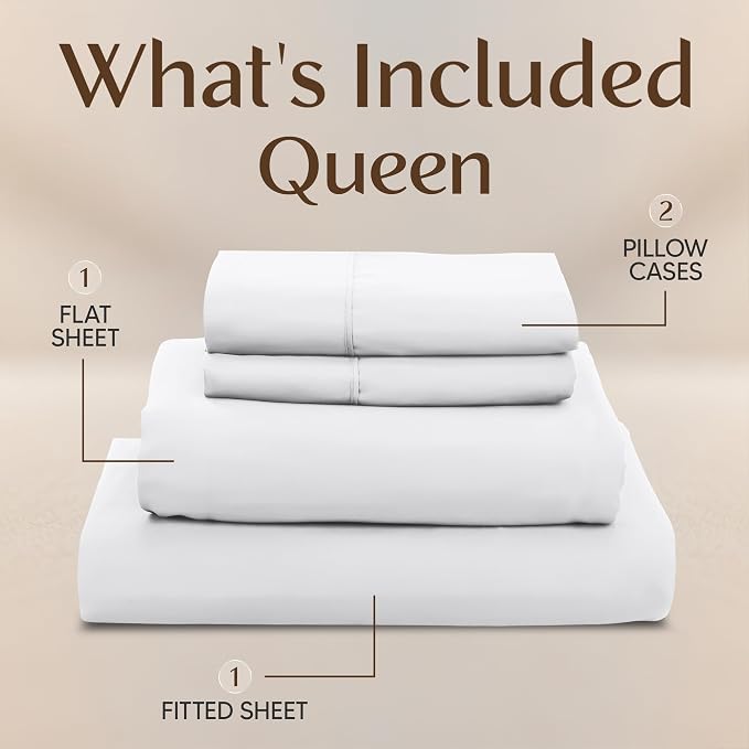Utopia Bedding Queen Size Sheet Set – 4 Piece Bed Sheets, Soft and Breathable - Image 3