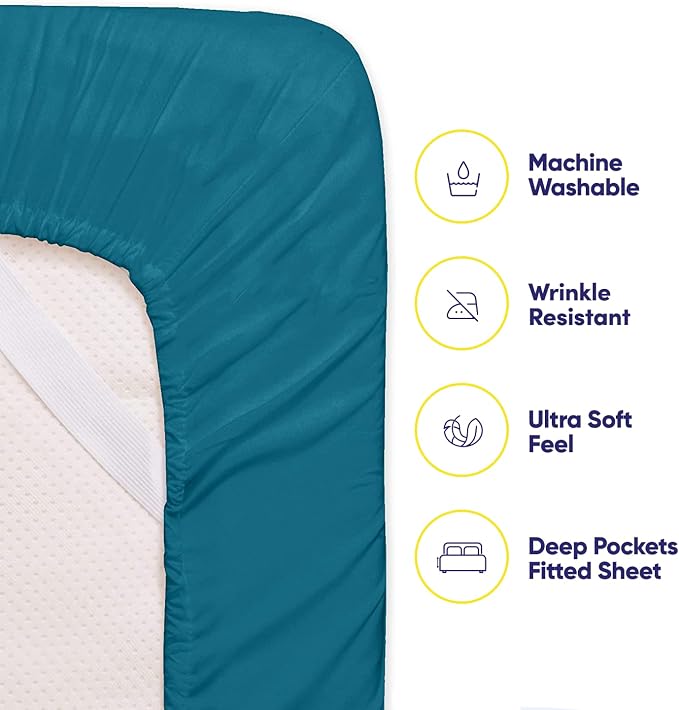 Queen Sheets Teal - Image 3
