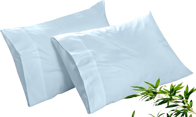 Royale Linen Cooling Pillow Cases Standard Size Set of 2-100% Rayon Derived by ROYALELINENS