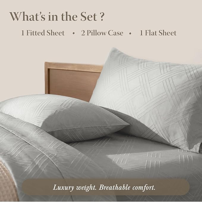 Threadmill Queen Sheet Set for Queen Mattresses | 800 Thread Count Jacquard - Image 4