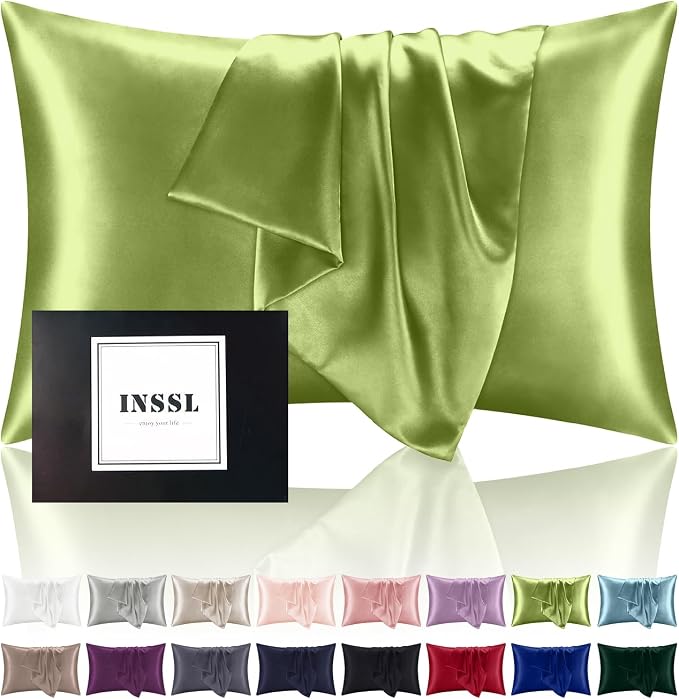INSSL Silk Pillowcase for Women, Mulberry Silk Pillowcase for Hair and Skin and by INSSL