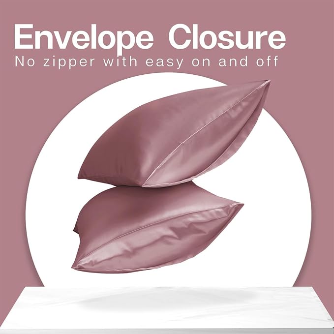 MR&HM Satin Pillowcase for Hair and Skin, Silk Satin Pillowcase 2 Pack - Image 6