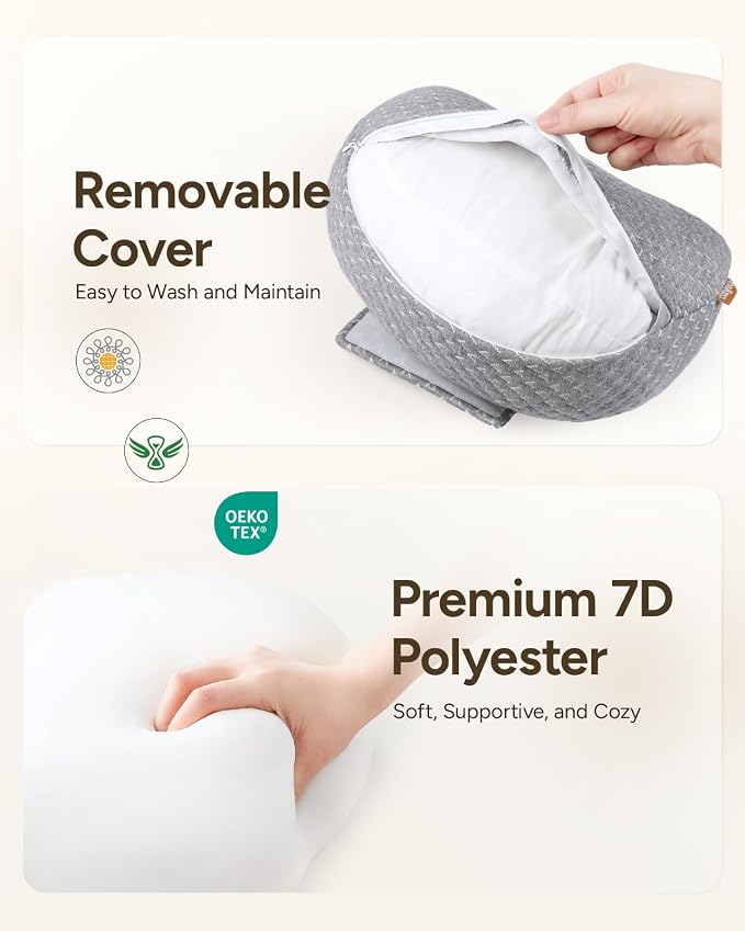 Pregnancy Wedge Pillow for Sleeping, Adjustable Maternity Pillow for Side - Image 5