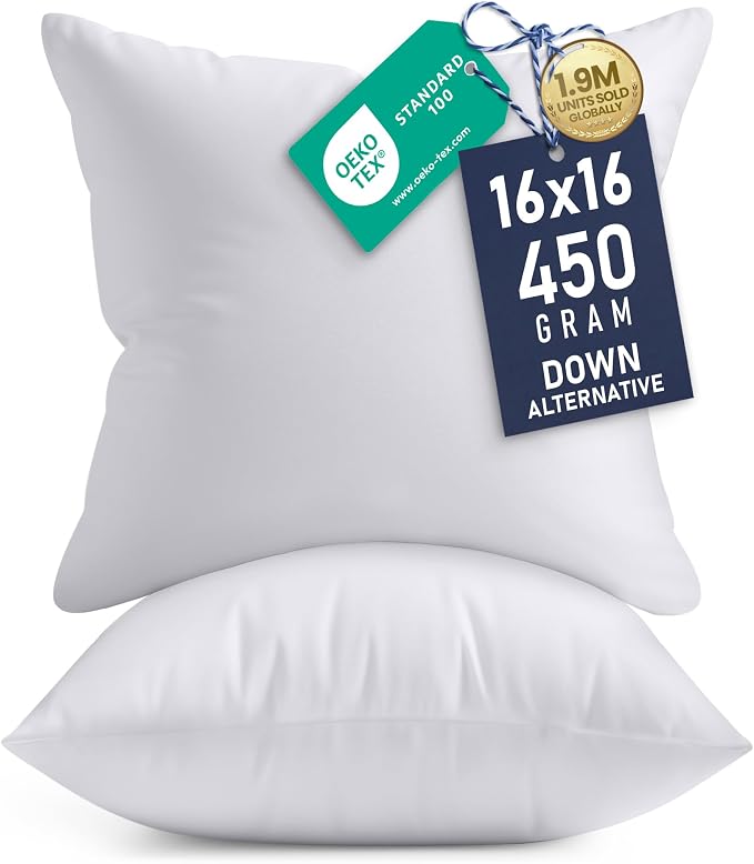 Utopia Bedding 16x16 Pillow Inserts, Sofa & Couch – Soft, Supportive & Fluffy by UTOPIABEDDING