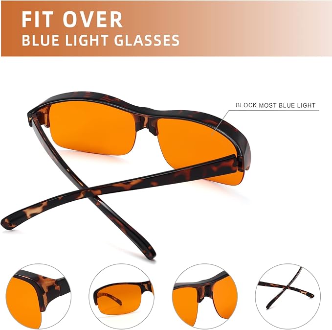 Eyekepper 100% Anti-Blue Light Blocking Fitover Glasses Wear Over Computer - Image 5