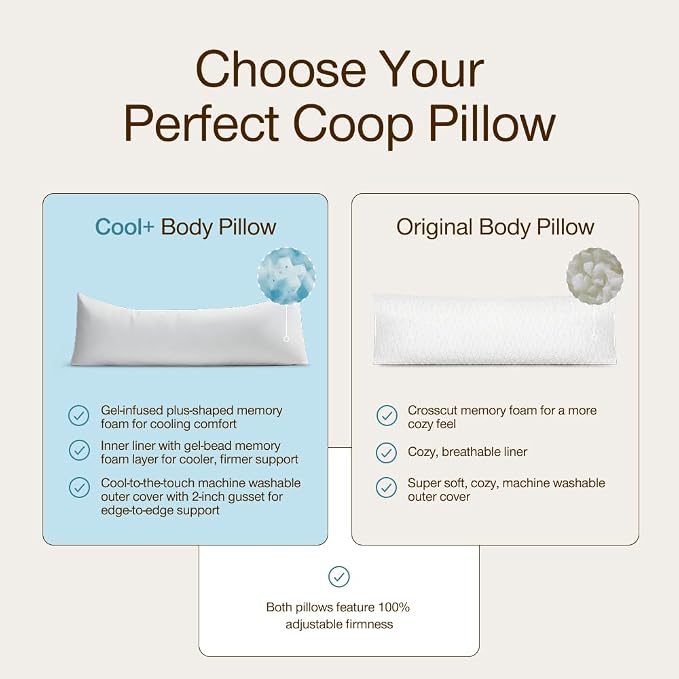 Coop Home Goods Original Adjustable Body Pillow and Ultra-Tech Waterproof - Image 9