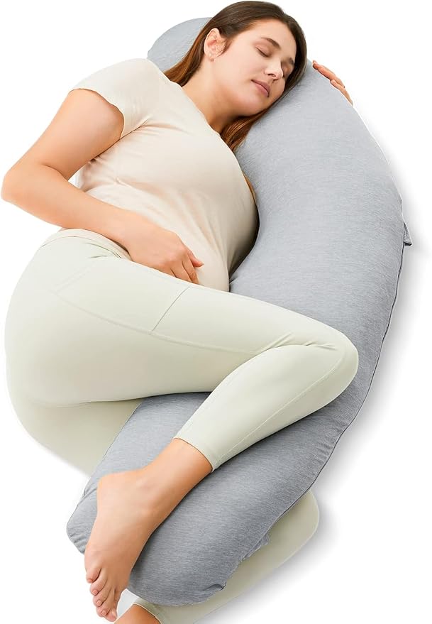 Momcozy J-Shaped Pregnancy Pillow by Momcozy