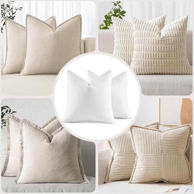 MIULEE 26x26 Euro Pillow Inserts, Decorative Fluffy Throw Pillow Inserts Cotton - Image 7