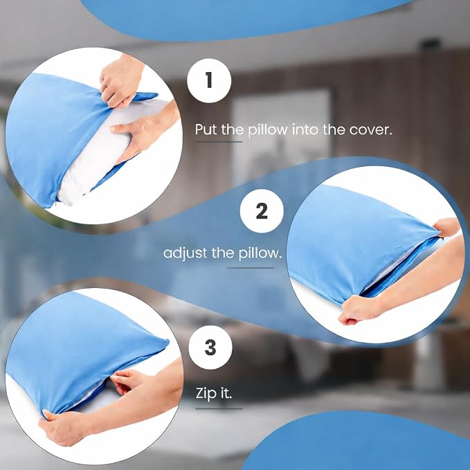 EVOLIVE Body Pillow Cover 21"x54", Ultra Soft Microfiber Pillowcase - Image 4