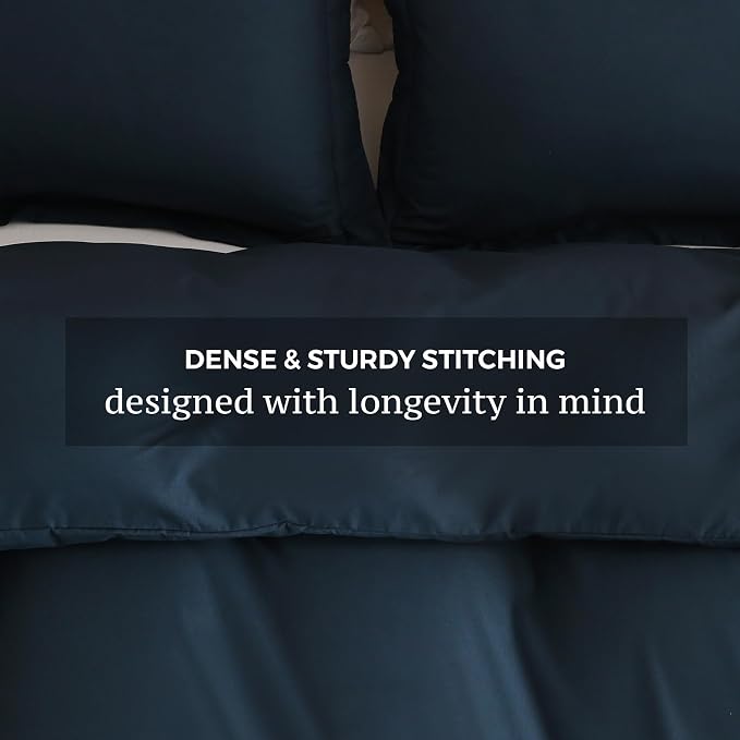 JSD Navy Blue Duvet Cover Set Twin Size, 2 Piece Microfiber Kids Duvet Cover - Image 5
