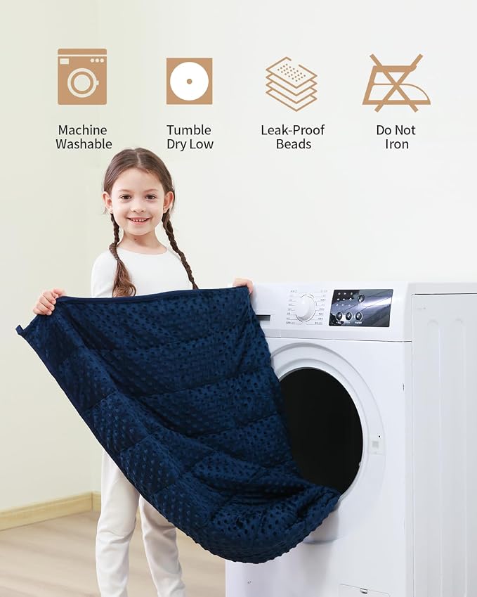 Mr. Sandman Weighted Blanket 3LBS 36 x 48 Inches, Minky Dots Heavy Blanket - Image 6
