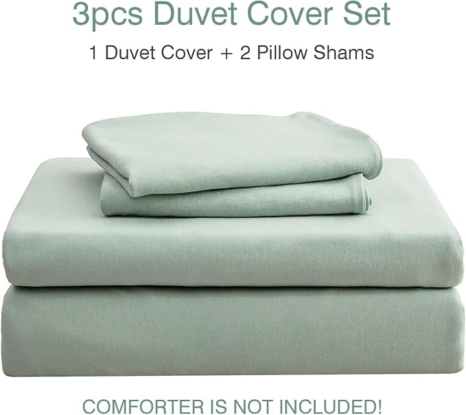 PURE ERA Jersey Knit Duvet Cover Set 100% T-Shirt Cotton Super Soft Comfy 3pc - Image 7