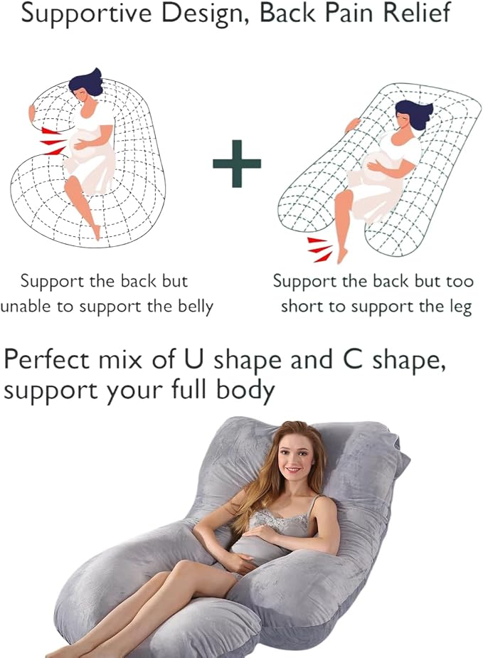 BATTOP Pregnancy Pillow for Sleeping, Full Body Maternity Pillow - Image 6
