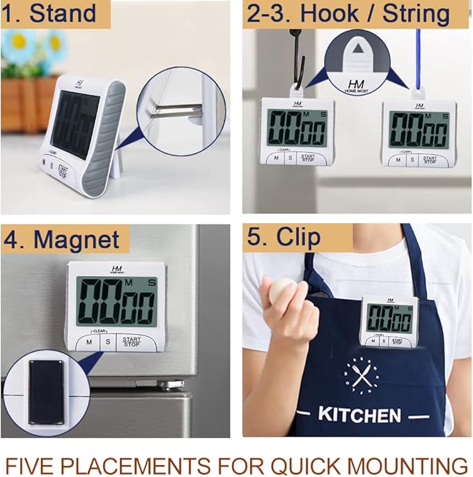 2-Pack Large Display Kitchen Timer - Image 3