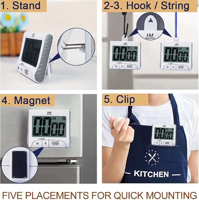 3" Large Display Kitchen Timer - Image 3