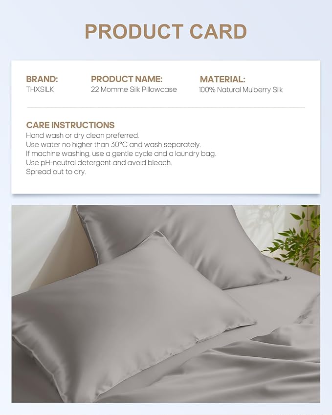 THXSILK 100% Natural Mulberry Silk Pillowcase - Image 8