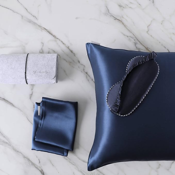 DISANGNI Silk Indulgence Set: Premium 22 Momme Mulberry Silk Pillowcase & Eye by DISANGNI