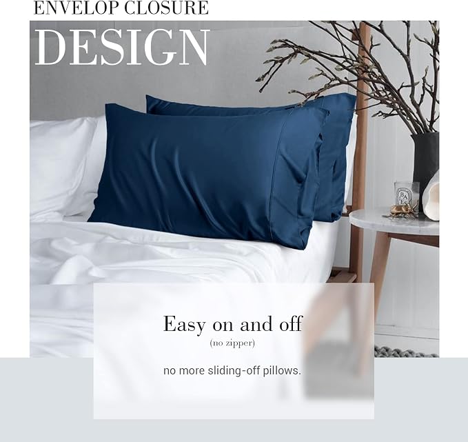 WishSmile Cooling King Pillowcases Set of 2 Breathable Cool Silky Soft Rayon - Image 3