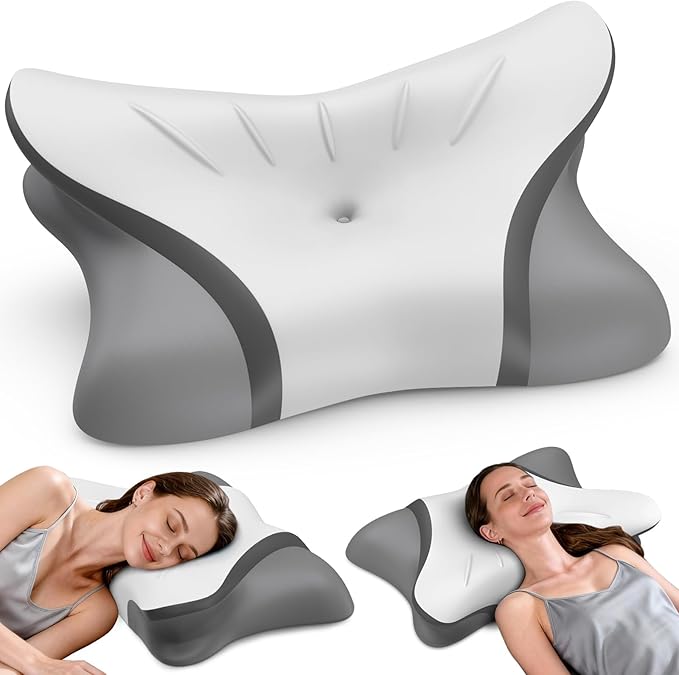 Cervical Neck Pillow for Pain Relief, Bed Pillows for Head Neck Shoulder Support by HAMYODO