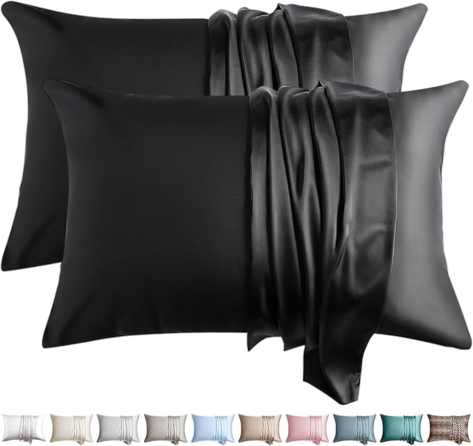 100% Silk Pillow Cases 2 Pack King Size Mulberry Silk Pillowcase by WLOSJ