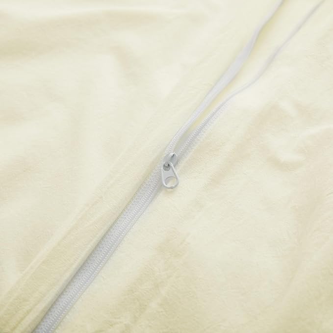 Cream White Cotton Duvet Cover King Size, Linen-Like Natural Bedding Set - Image 5