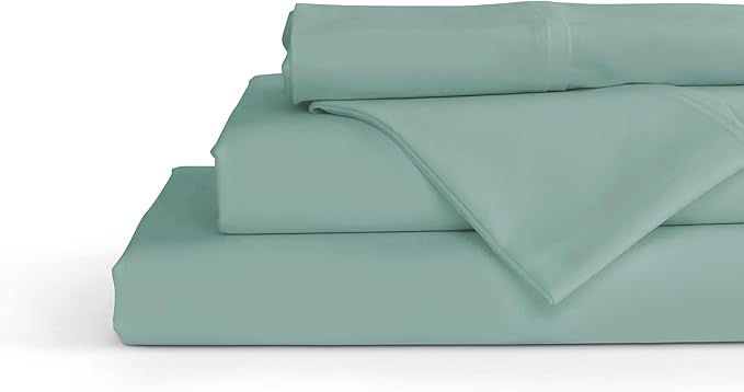 Linen Home 100% Cotton Percale Sheets Full Size, Aqua Blue, Deep Pocket by LINENHOME