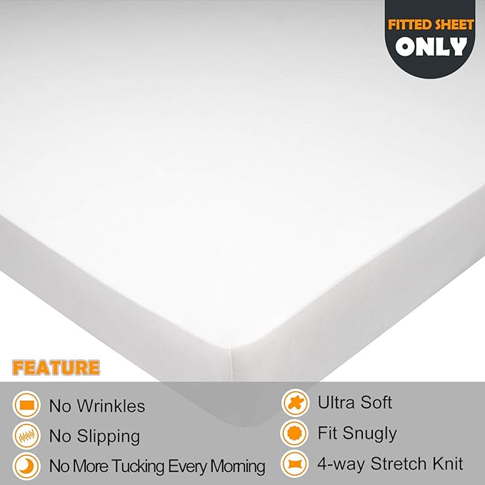 Soft Stretch Queen Size Fitted Sheet Only - Image 2