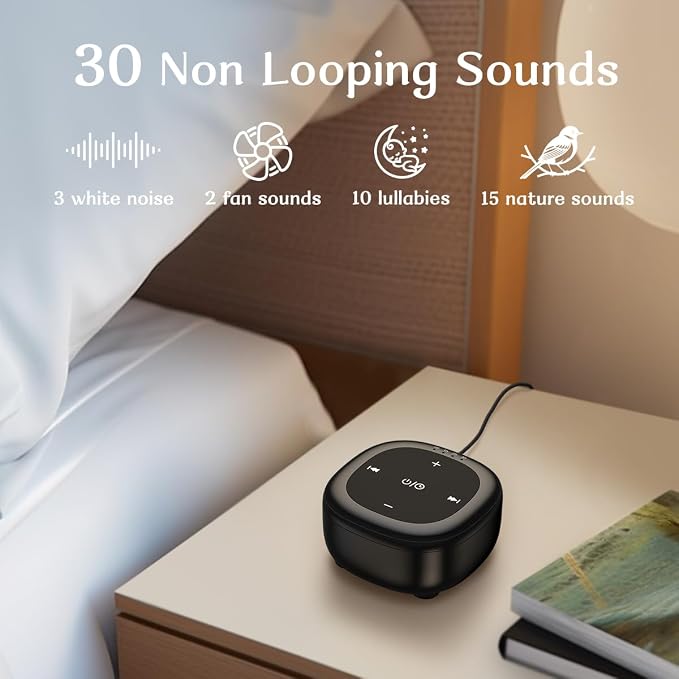 White Noise Sound Machine with 30 Soothing Sounds 36 Adjustable Volume Brown - Image 2