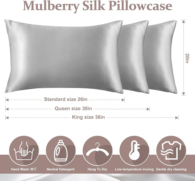 2 Pack 100% Pure Silk Pillowcase - Image 6