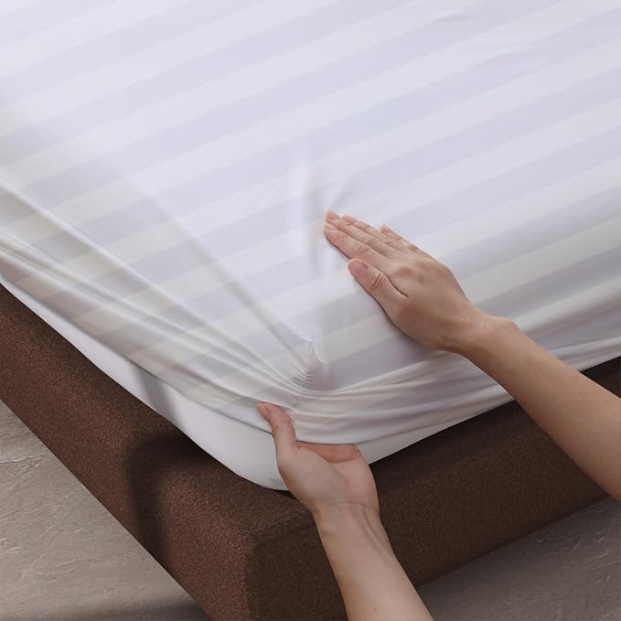 2-Pack 100% Egyptian Cotton Fitted Sheet TwinXL Size, 600 Thread Count Cotton - Image 5