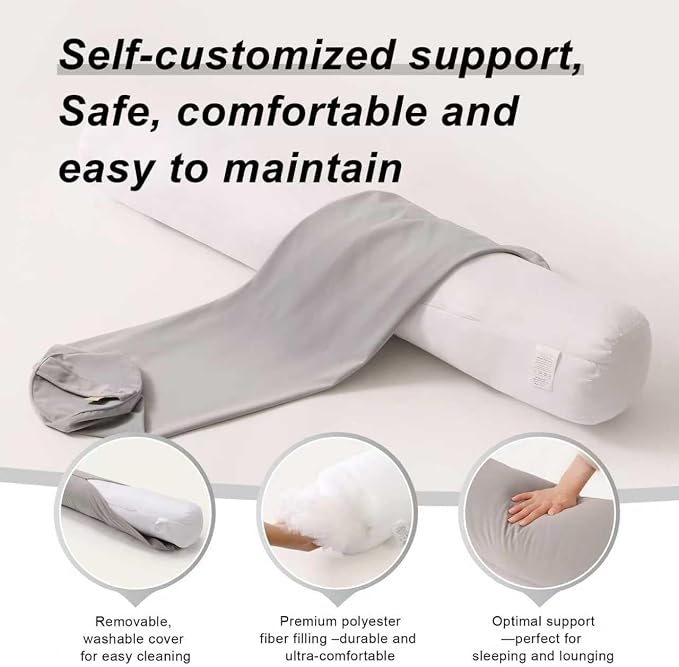 Body Pillow for Adults, Long Round Pillow, Big Cylindrical Pillow, Large Full - Image 4