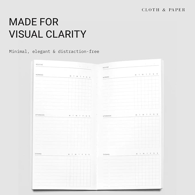 Cloth & Paper Travel Notebook | Routine Builder Planner – Beignet | A5 Slim - Image 2