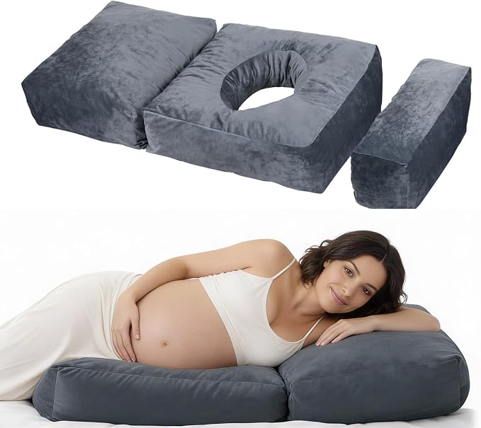 Pregnancy Pillows for Sleeping, 45.3 Inch Pregnancy Massage Pillow Full Body by PNZOZO