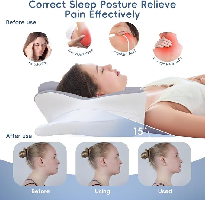 Cervical Neck Pillow, Ergonomic Memory Foam Pillows - Image 7