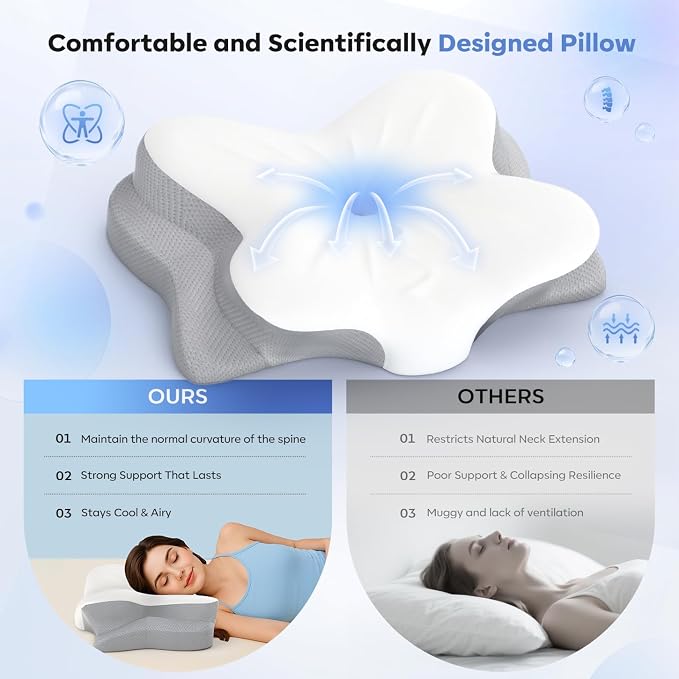 Cervical Neck Pillow, Ergonomic Memory Foam Pillows - Image 2