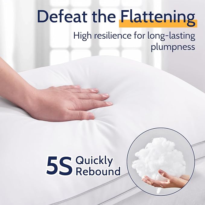 ROUMEA Pillows King Size Set of 2, Gusseted Bed Pillows - Image 5