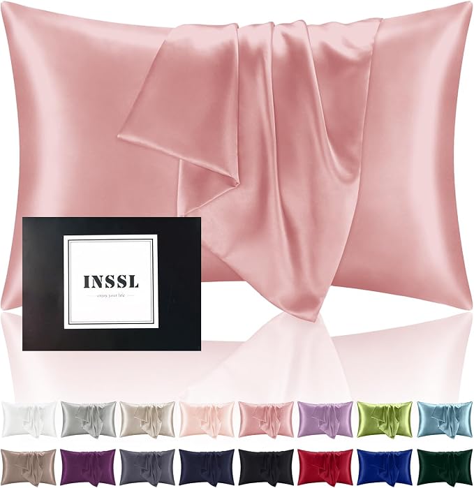 INSSL Silk Pillowcase for Women, Mulberry Silk Pillowcase for Hair and Skin and by INSSL