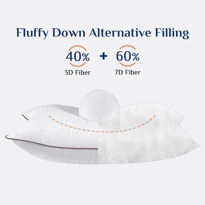 JOLLYVOGUE Standard Pillows Set of 2, Cooling and Supportive Pillows Full Size - Image 4