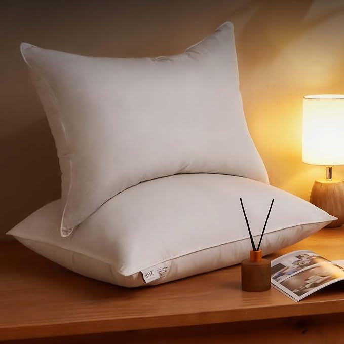 BHZ King Pillow Feather Down Hotel My King Pillow Bed Goose Pillows Alternative - Image 5