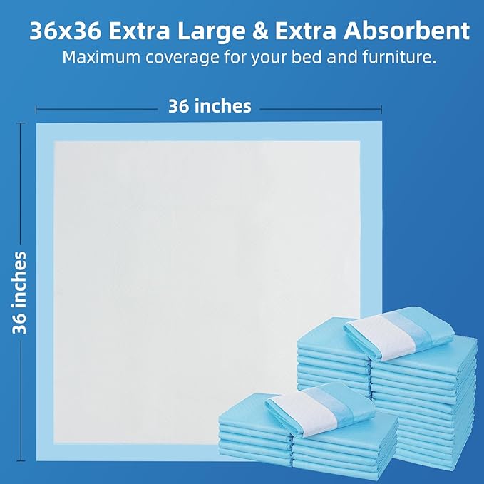 SOFYFINE 50 Count Extra Large Chucks 36"x36" Thicken Elderly Adults - Image 2