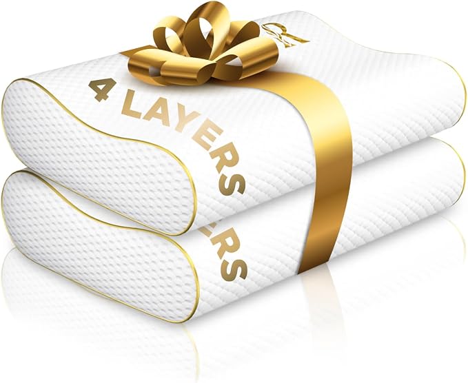4-Layer Queen, Contour Pillow, Side Sleeper, Orthopedic, Neck Support, Pillow by ROYALTHERAPY