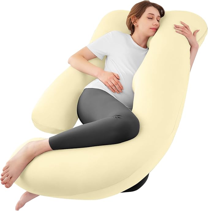 Sasttie Pregnancy Pillows for Sleeping, U Shaped Cooling Full Body Pregnancy by SASTTIE
