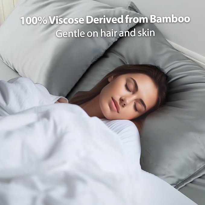 4 Pack Cooling Pillow Cases, Viscose Derived from Bamboo Pillow Protectors - Image 6