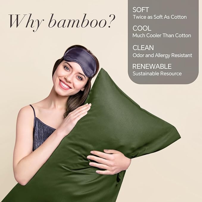 BEDELITE King Size Pillow Cases Set of 2, Rayon Derived from Bamboo, Cooling - Image 2