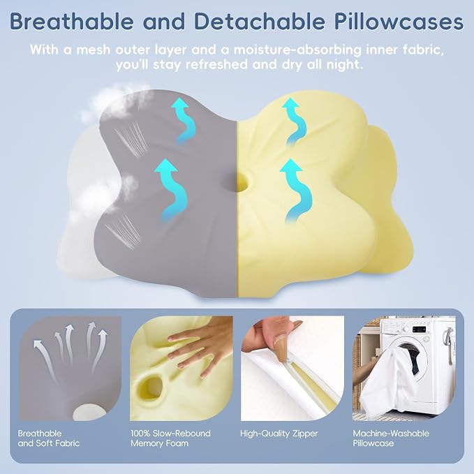 Cervical Neck Pillow, Ergonomic Memory Foam Pillows - Image 5