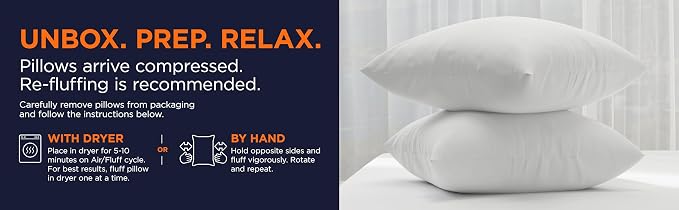 Amazon Basics Square Hypoallergenic Pillow Insert, Down Alternative Fiberfill - Image 4