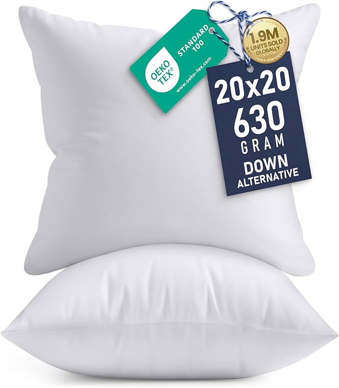 Utopia Bedding 20x20 Pillow Inserts, Sofa & Couch – Soft, Supportive & Fluffy by UTOPIABEDDING