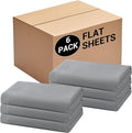 Bulk King Flat Sheets Only, 6 Pack Quick Sort Top Bed Sheet, Color-Coded Label by Culve